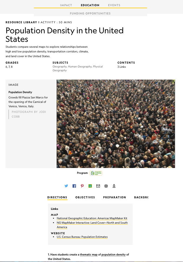 National Geographic Education: Population Density in the United States-1