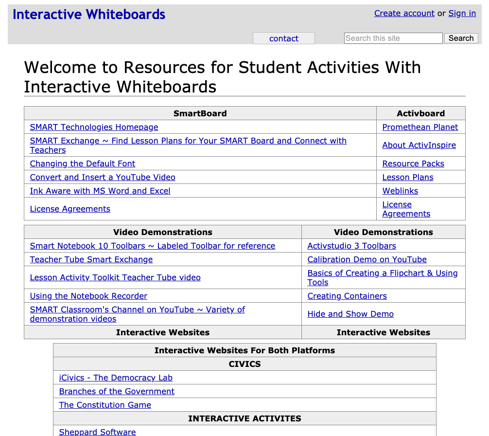 Resources for Student Activities with an Interactive Whiteboard-1