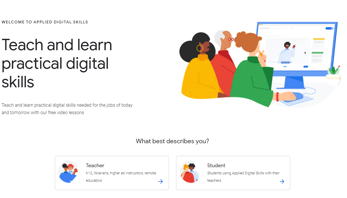 Home page for Applied Digital Skills
