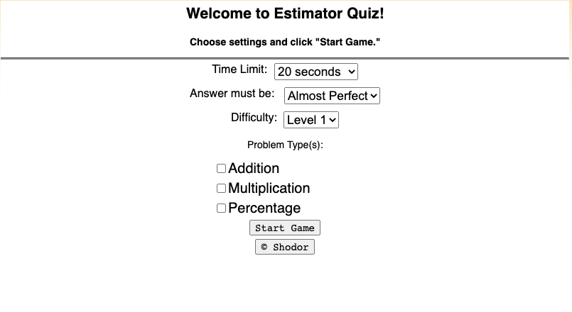 Interactivate: Estimator Quiz