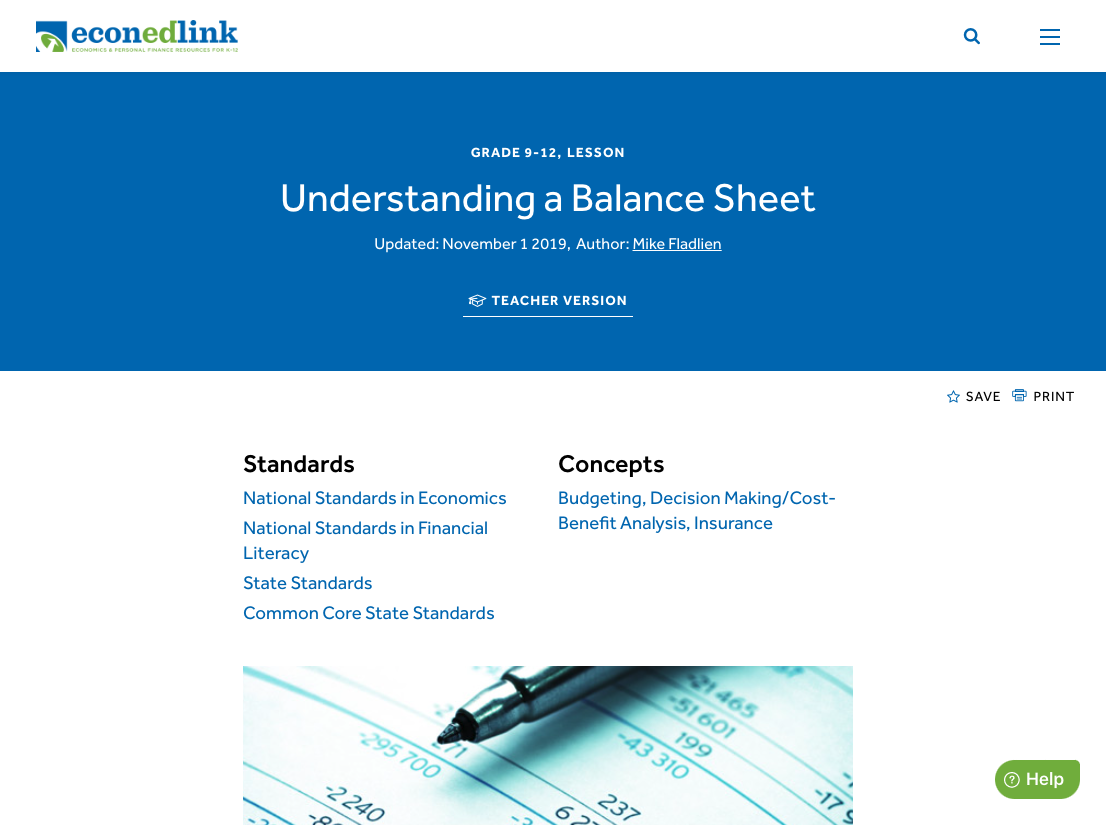 Understanding a Balance Sheet
