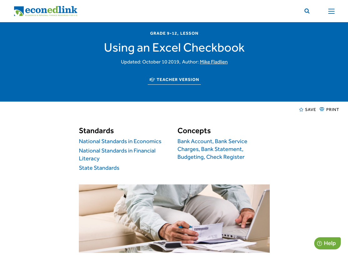 Using an Excel Checkbook