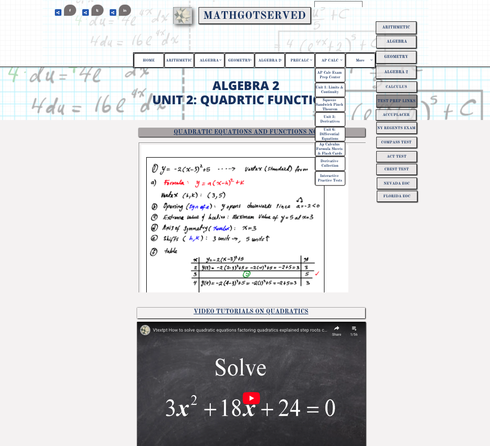 Quadratic Functions