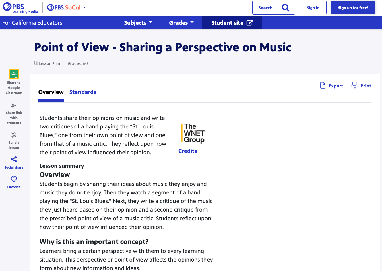 Sharing a Perspective on Music