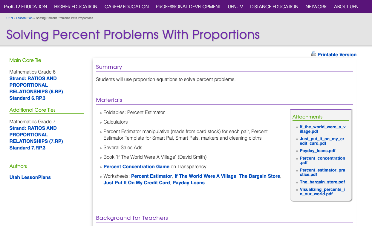 Solving Percent Problems With Proportions