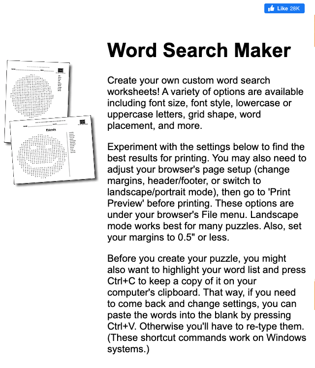 Word Search Generator