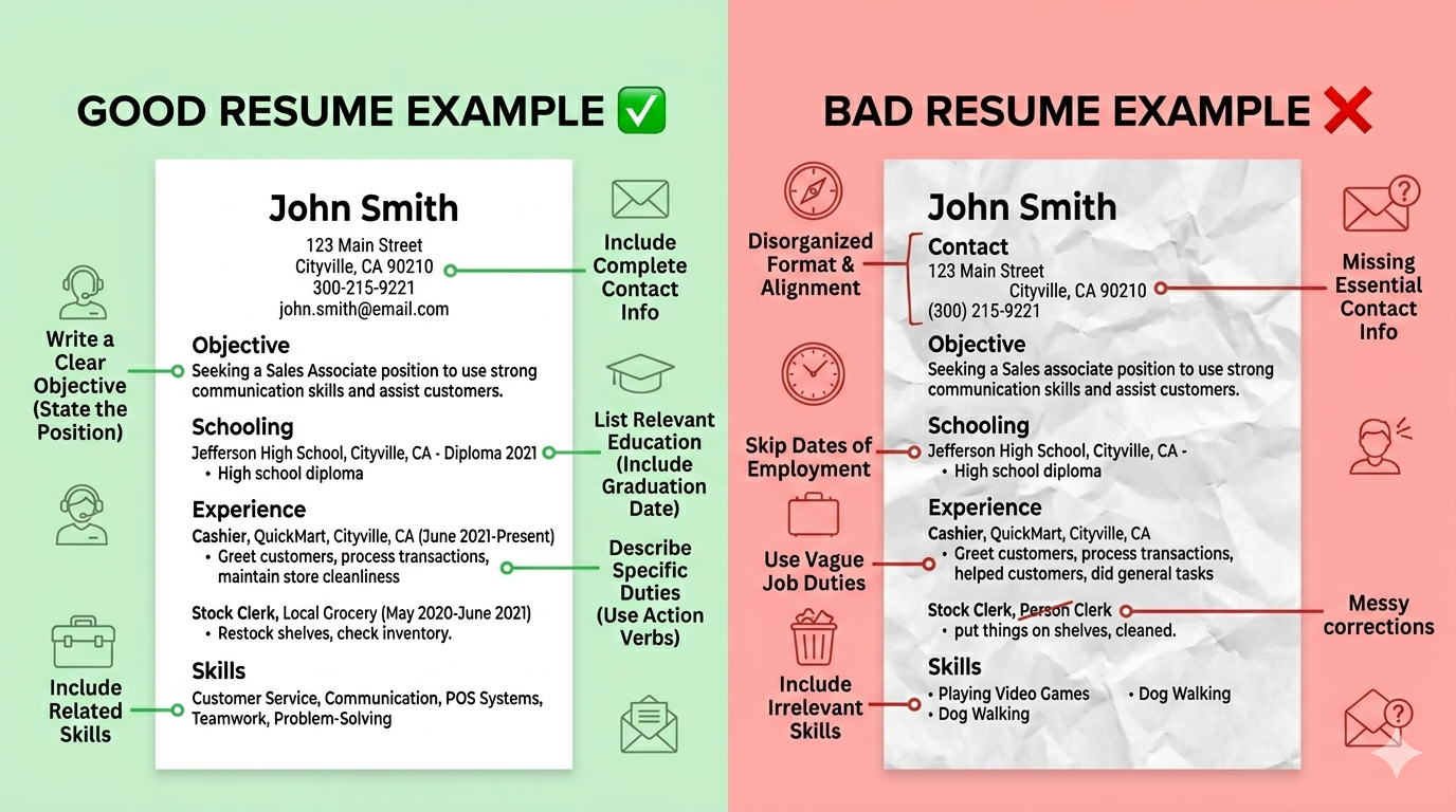 Resume example - non-example good result