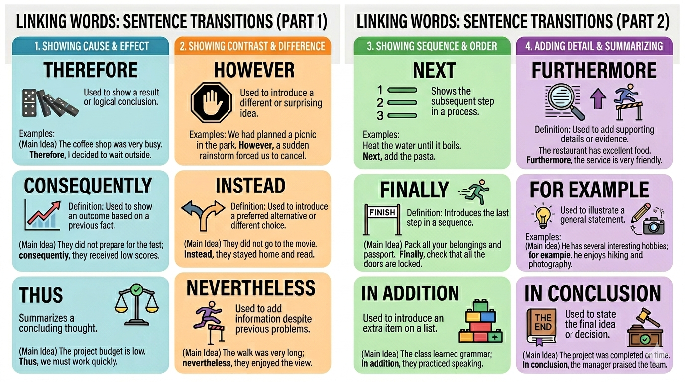 Linking Words Infographic