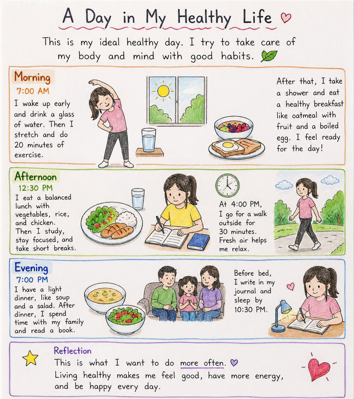 A Day in My Healthy Life