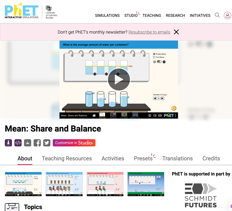 PhET Share and Balance