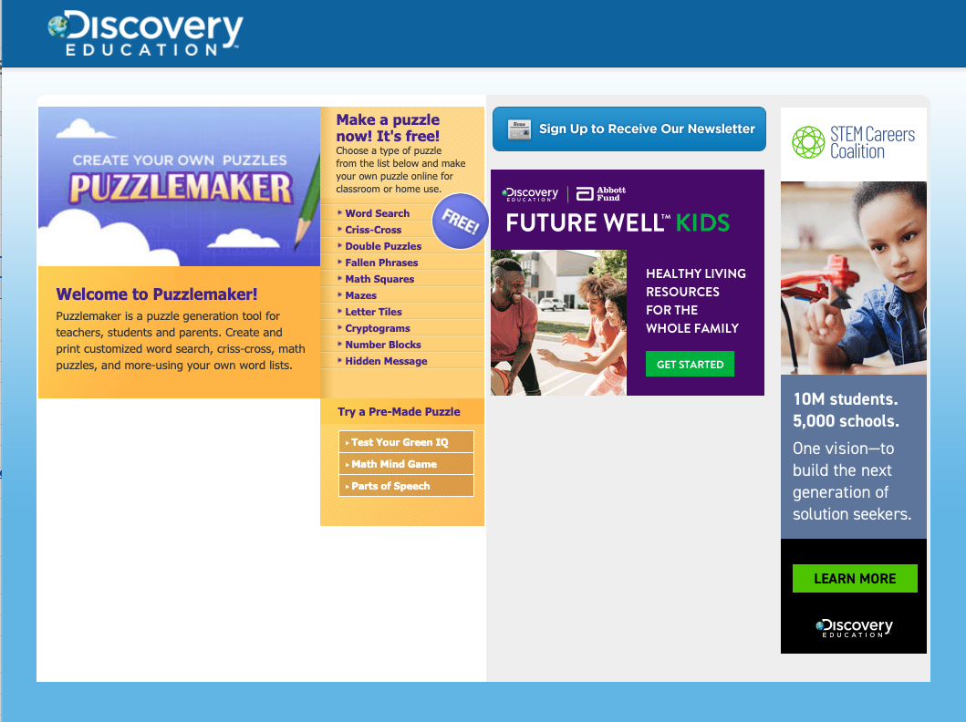 Outreach and Technical Assistance Network | Discovery Education: Puzzlemaker