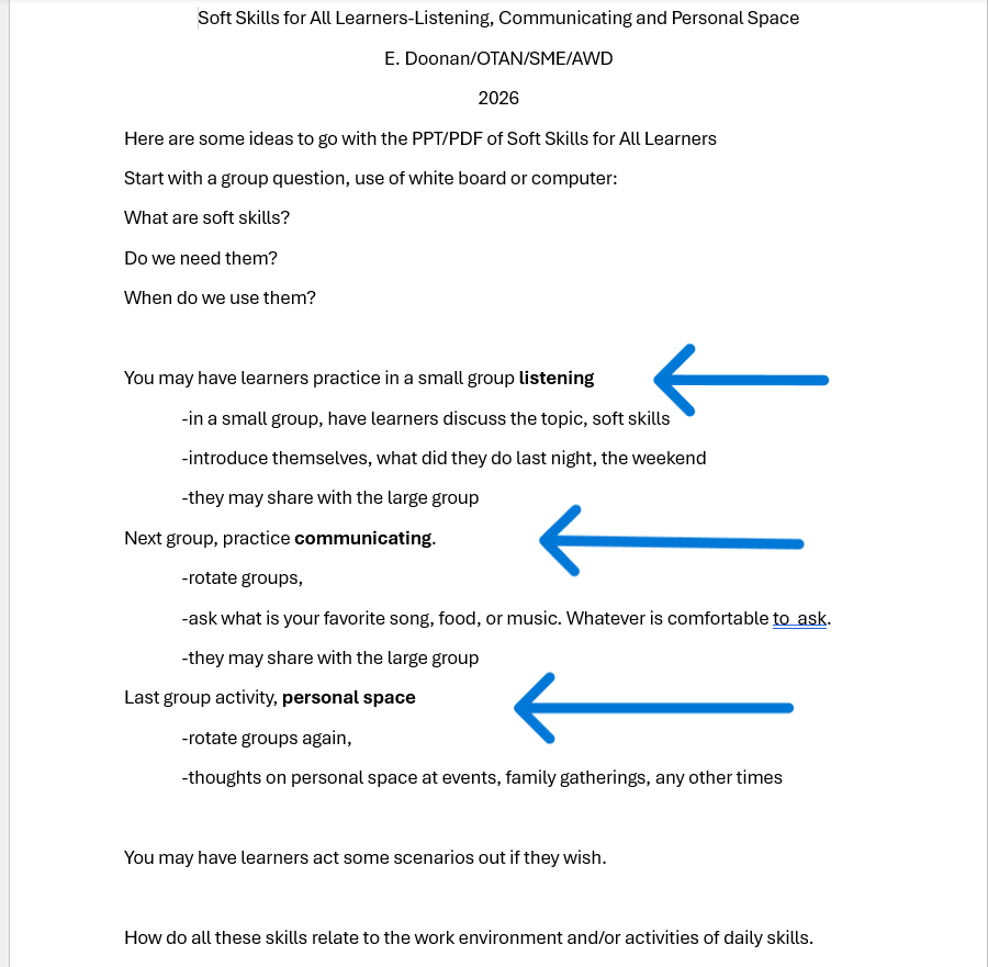 Handout for Soft Skills - practice
