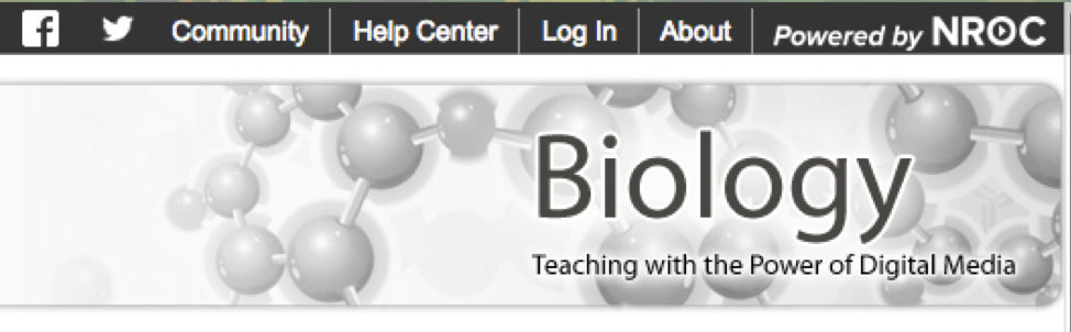 Screenshot of section of Biology subject page with tabs across the top