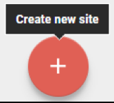 Screenshot of red Create new site button