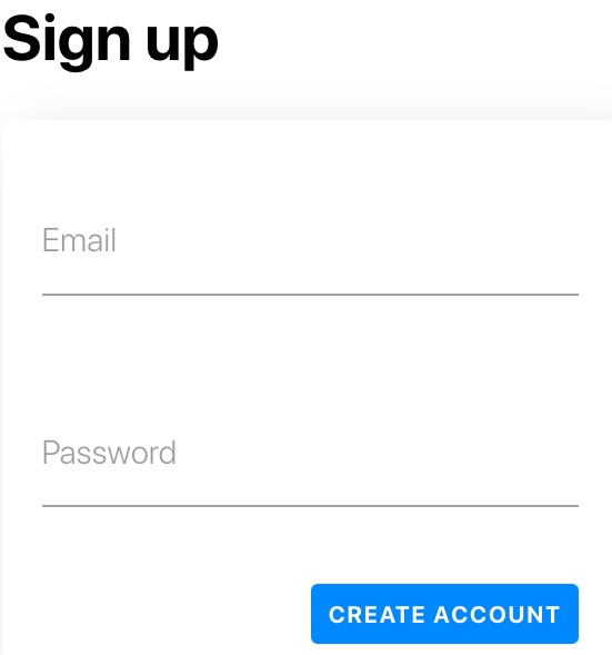 Figure 3. Thinglink sign up form.