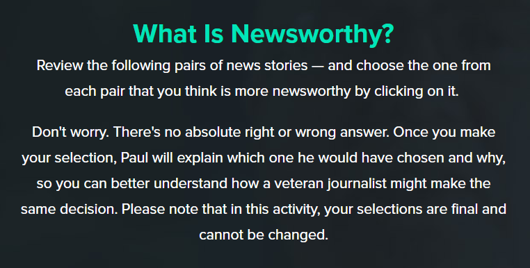 Newsworthy news items