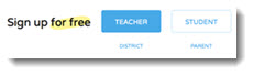 Teacher registration button