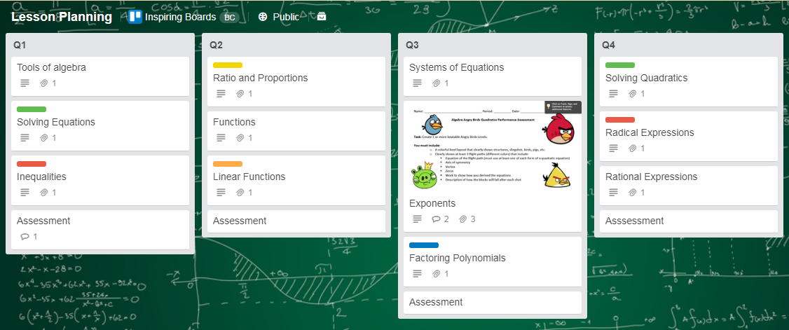 Lesson Planning screen shot