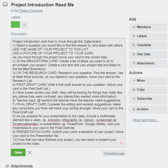 Project Introduction Read Me Screen shot