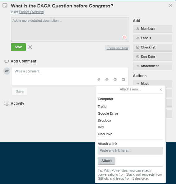 DACA Question Screen shot