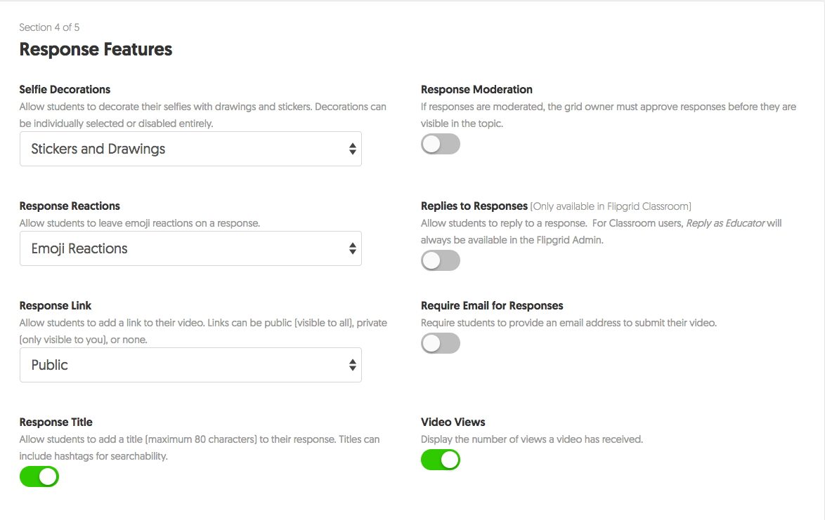 Response Features