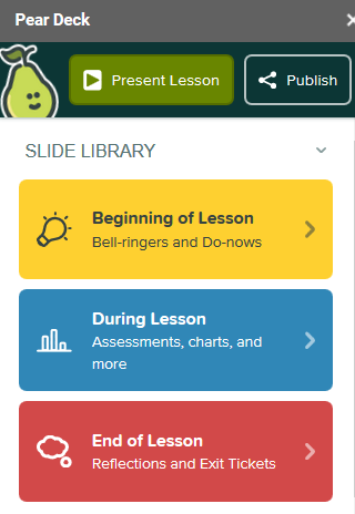 Pear Deck add-on panel