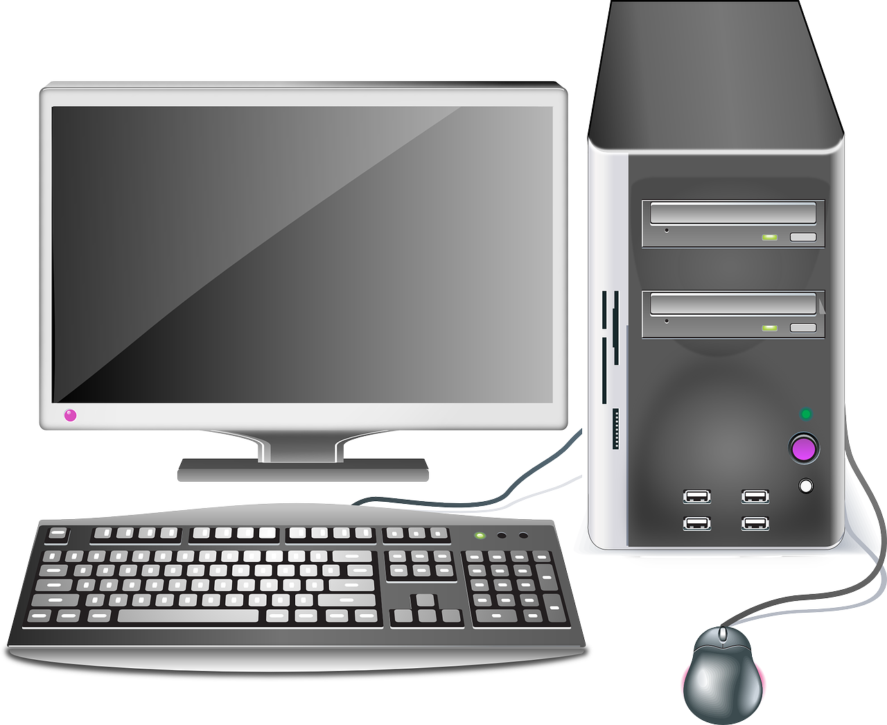 Clipart of desktop computer