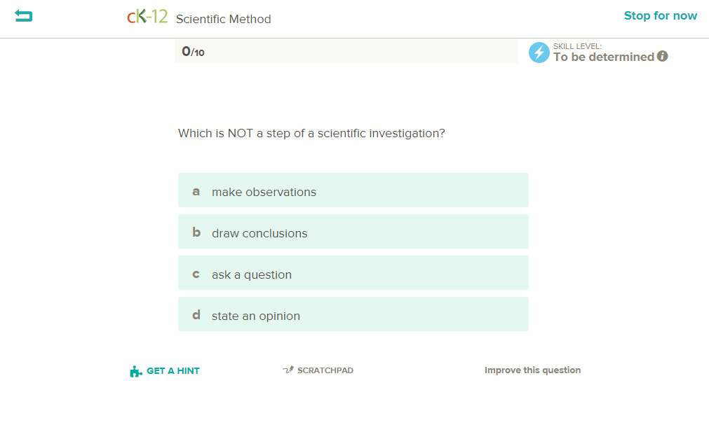 Example question in Practice