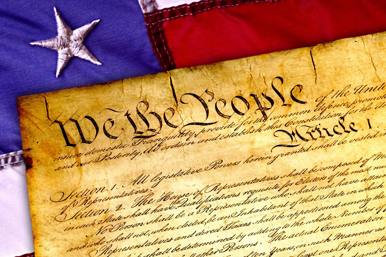 Close up graphic of the US Constitution.