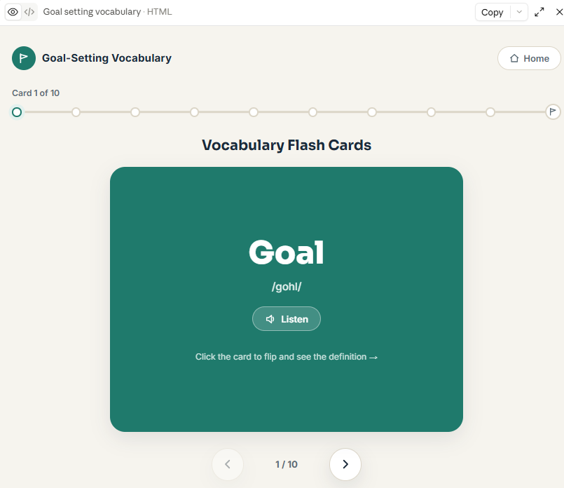 claude flashcards