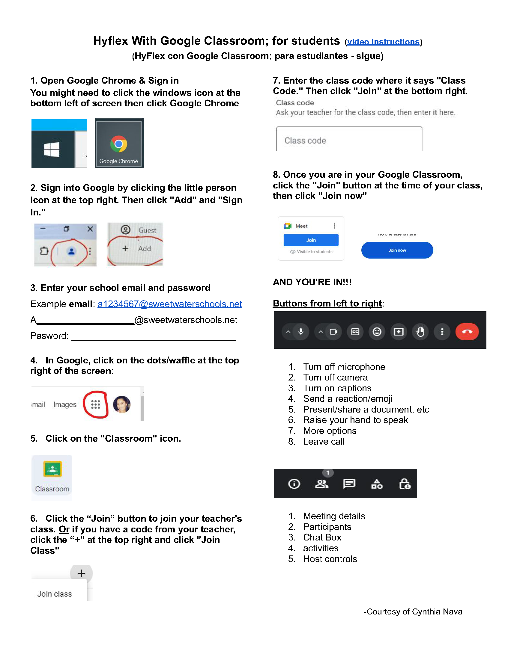 Hyflex With Google Classroom Page