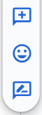 vertical icon menu for adding comments, emojis, and suggested edits