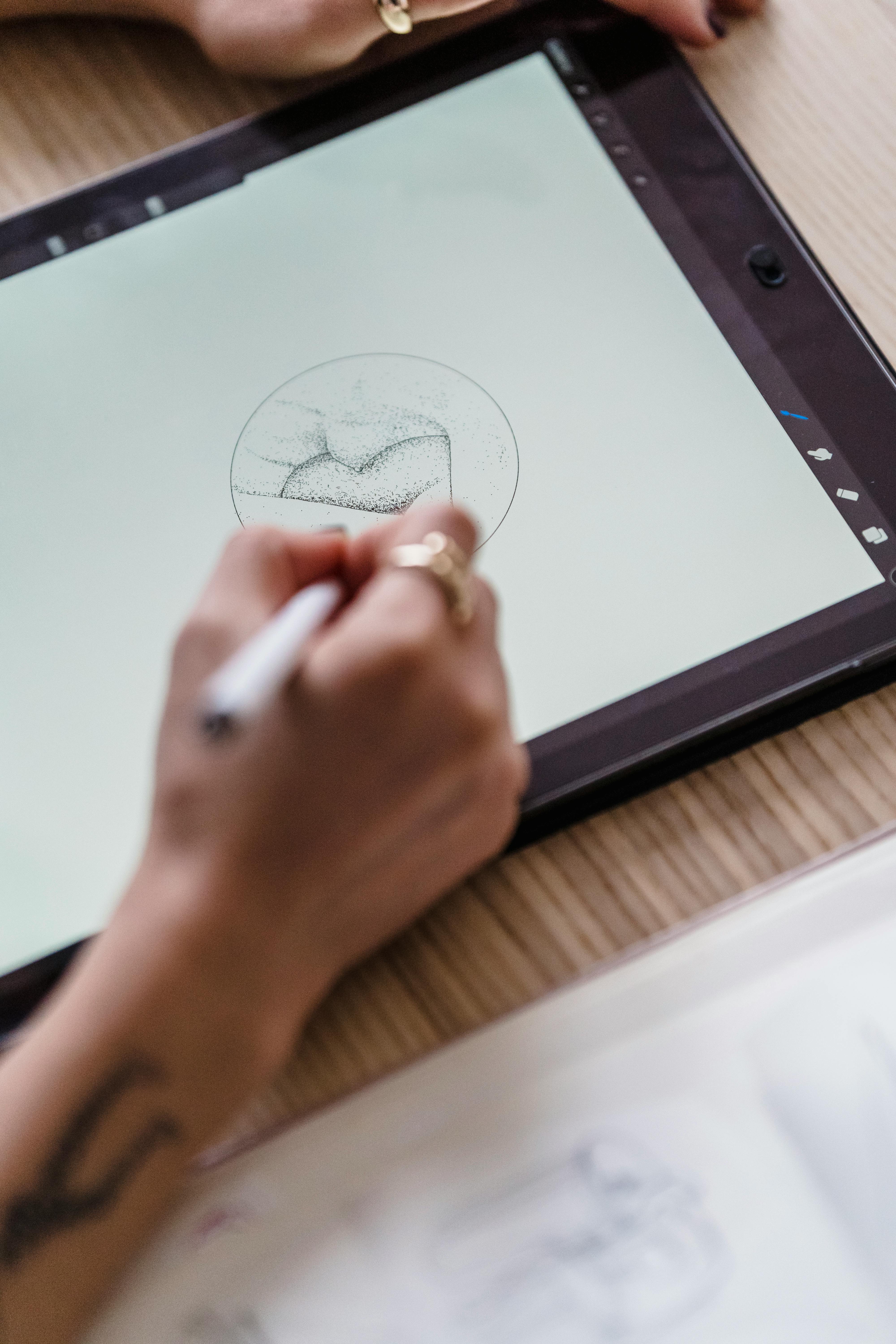 A hand drawing on a digital stetchpad