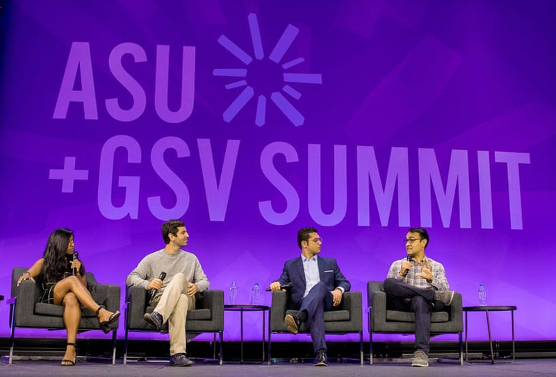 Panel speaking at ASU+GSV Summit 2023