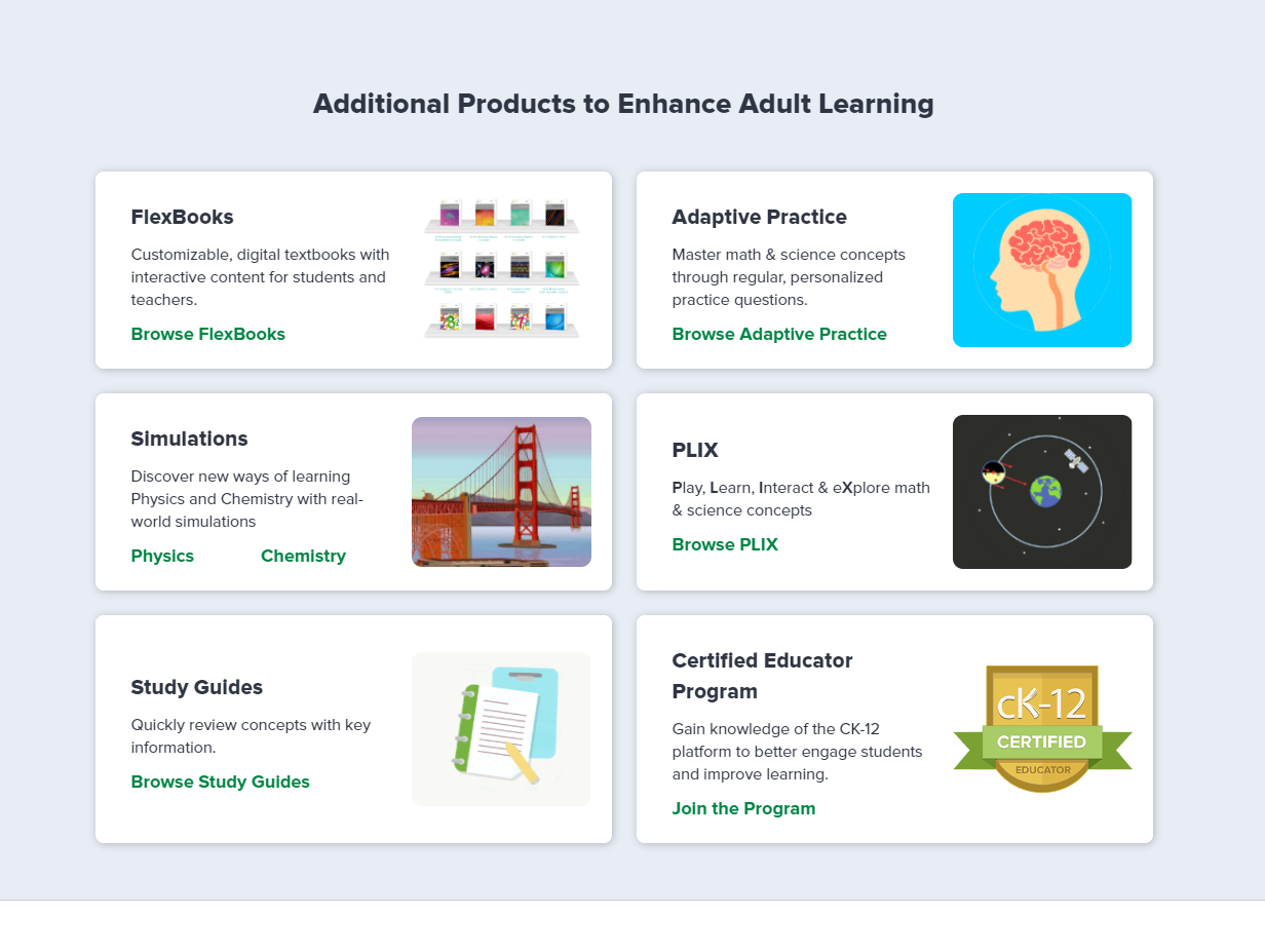 Additional Products to Enhance Adult Learning