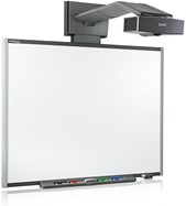Short throw projector with white board