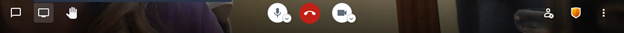 Menu of controls such as chat, share screen, raise hand, microphone, leave, video, invite people, security and more actions.