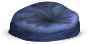 Image of a blue beanbag