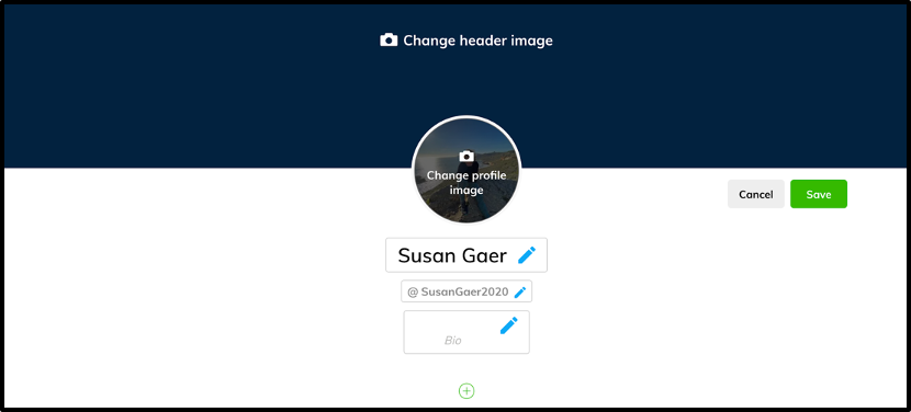 Edit profile page