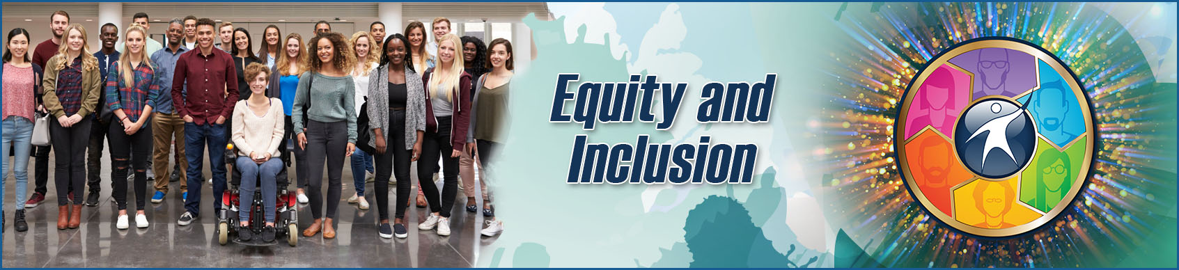 Equity and inclusion video banner - Graphic composite with OTAN logo and students, accessibility and diversity