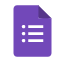 Google Form icon: Sheet of paper with three bulleted lines.