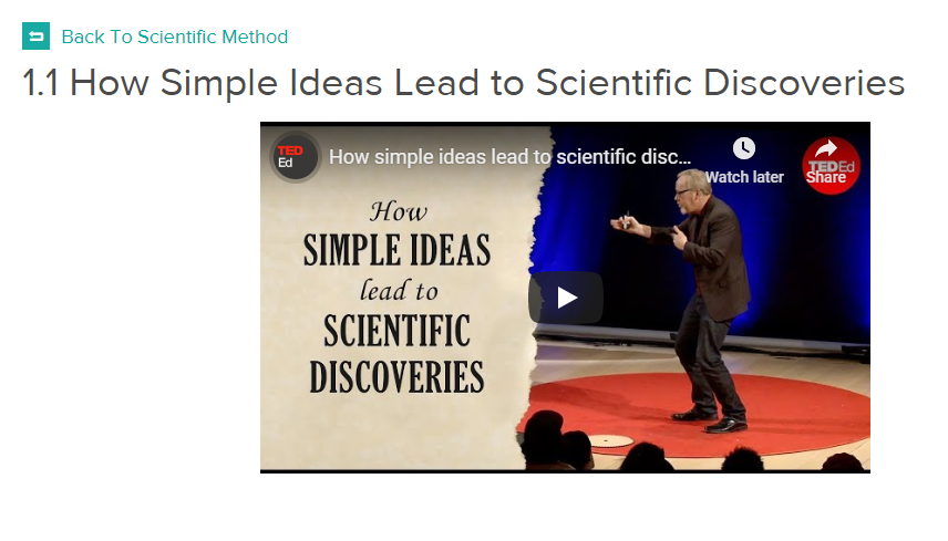 TED Talk How Simple Ideas Lead to Scientific Discoveries.