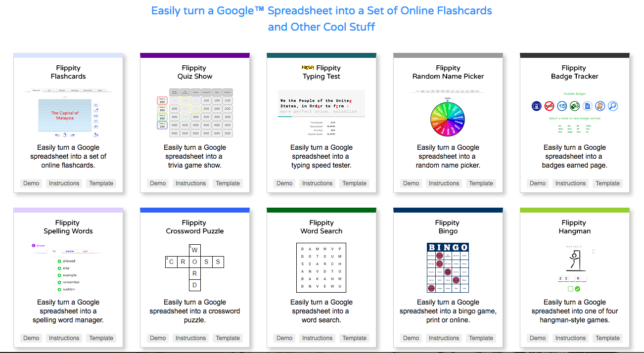Easily turn a google sheet into flashcards