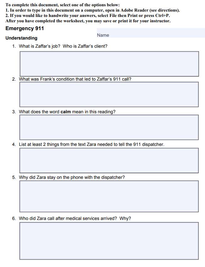 Post Questions Page one. six questions on understanding the article and vocabulary.