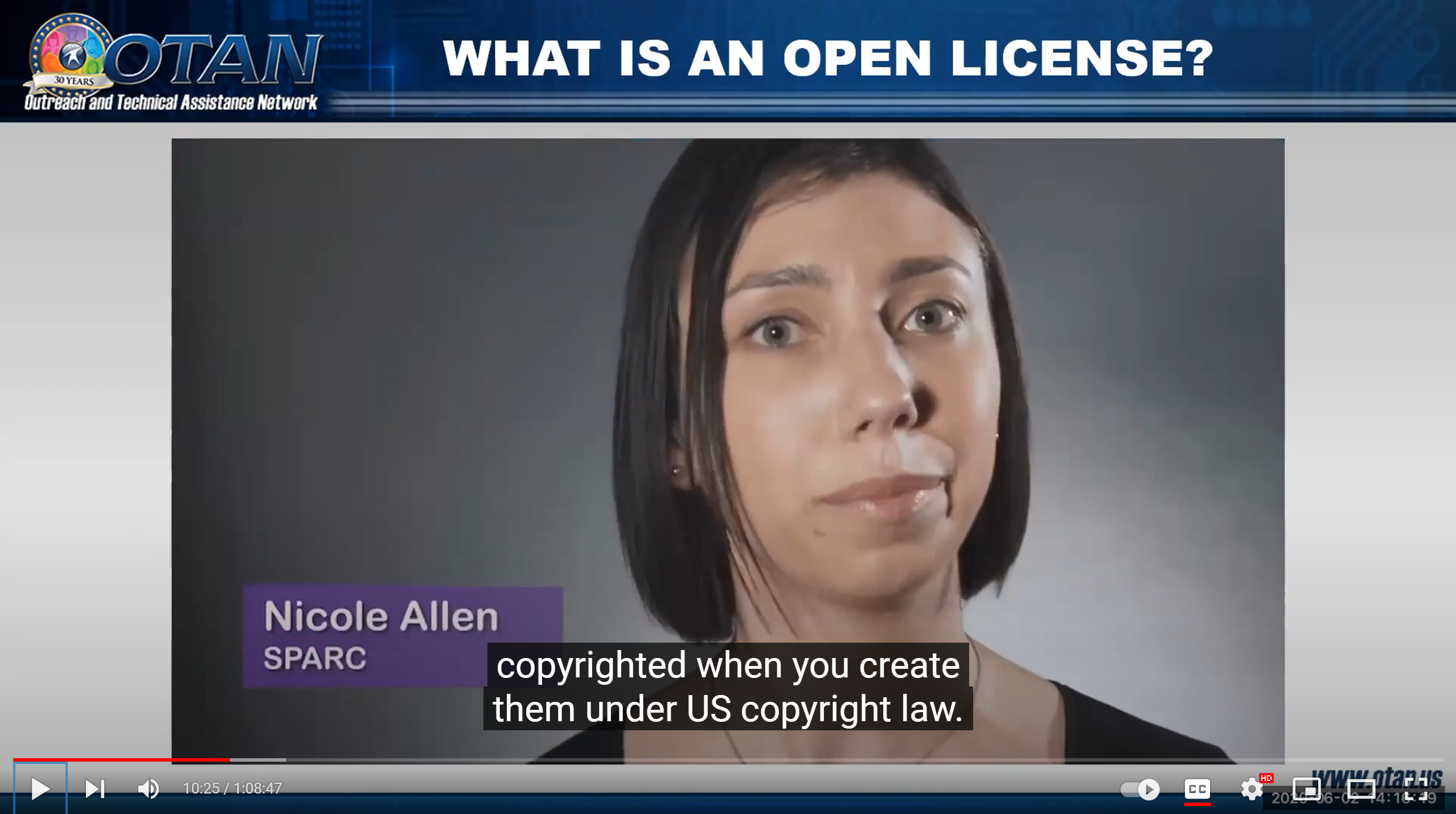Screenshot of What Is An Open License YouTube video