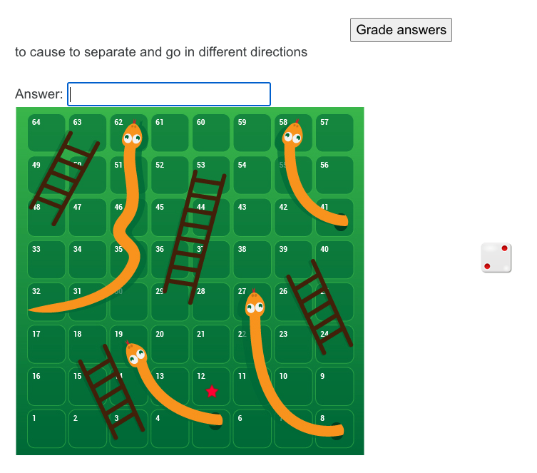 Screenshot of Snakes and Ladders