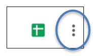 Two icons for create spreadsheet and three dots menu. The three dots are circled.