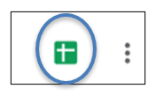 Two icons for create spreadsheet and three dots menu. The spreadsheet is circled.